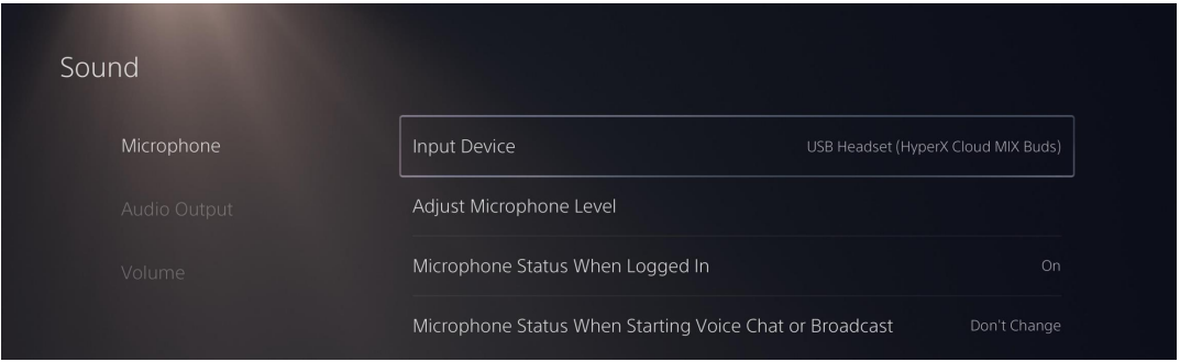 PS5 microphone input device