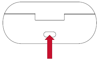 Hold the charging case button until the LED flashes white and red