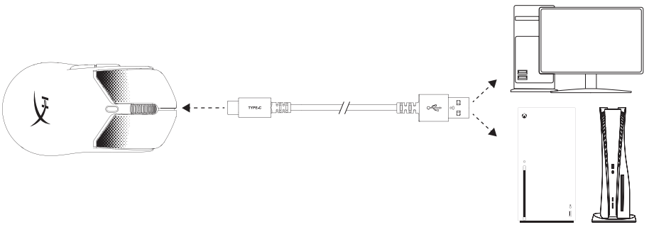 Pulsefire Haste 2 S charging and wired mode