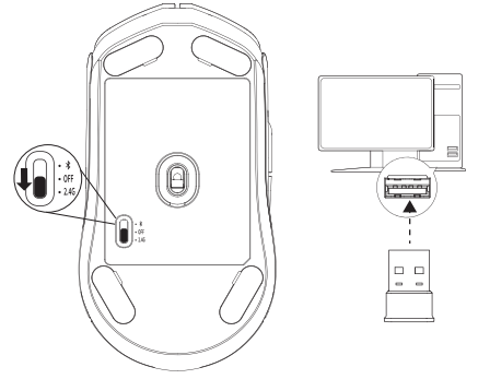 Pulsefire Haste 2 Core Wireless 2.4G wireless mode