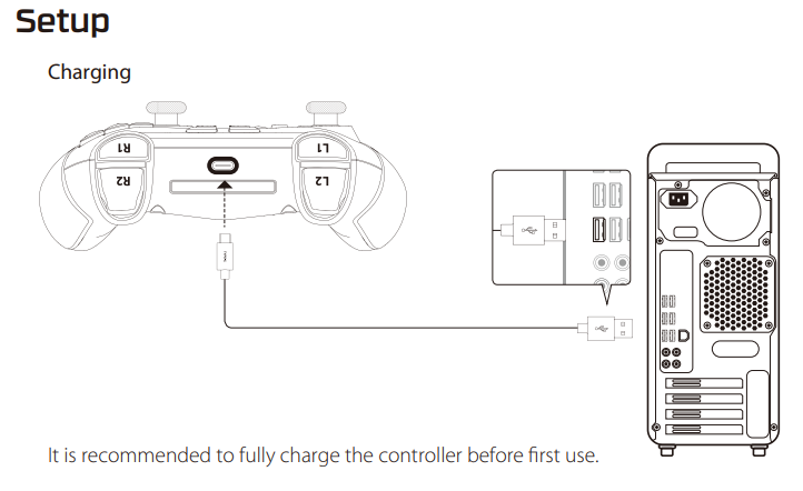HyperX Clutch Wireless Gaming Controller charging setup